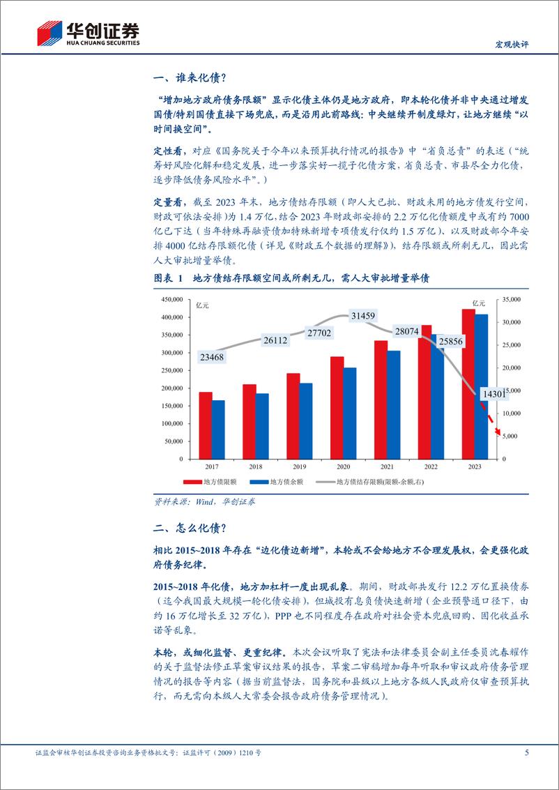 《【宏观快评】人大常委会审议议案点评：化债的三点增量信息-241105-华创证券-10页》 - 第5页预览图