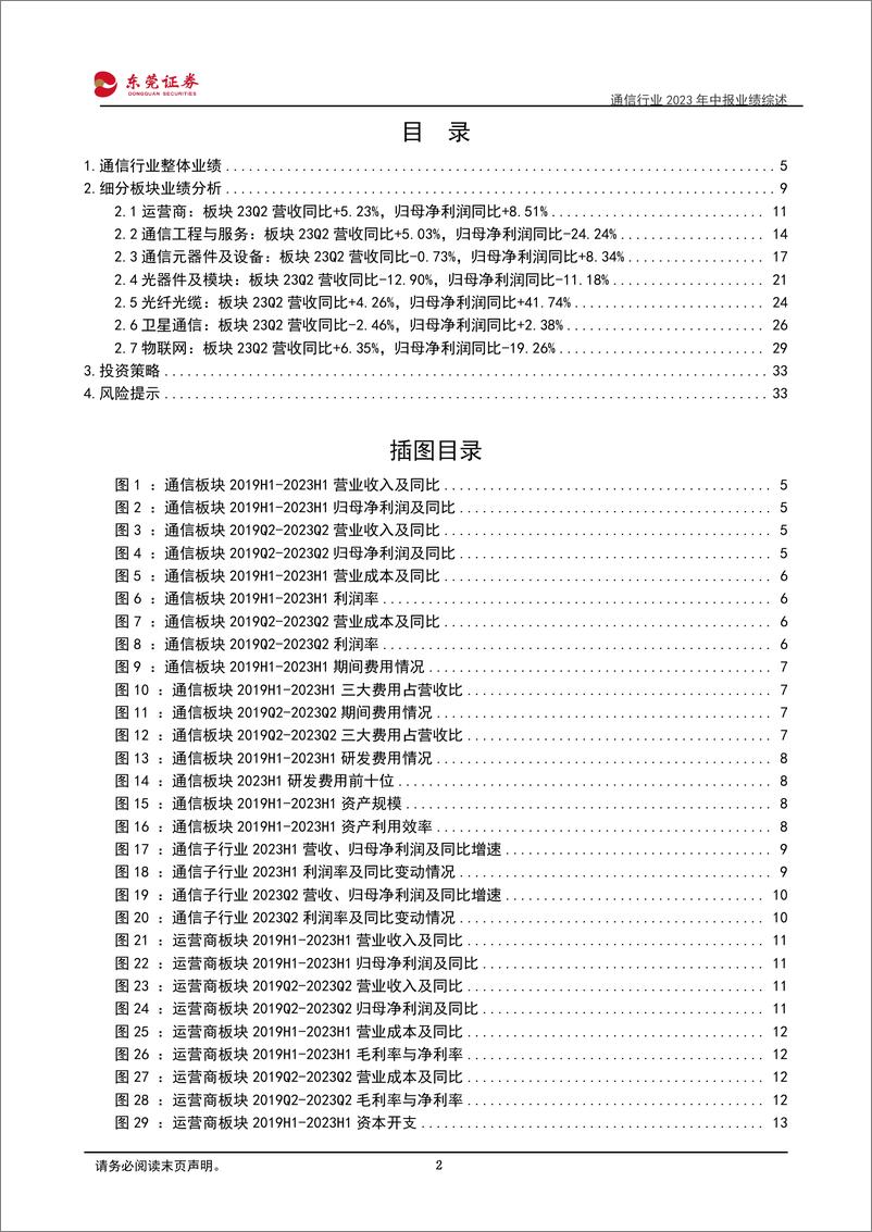 《通信行业2023年中报业绩综述：上半年业绩增速放缓，降本增效成果显现-20230908-东莞证券-35页》 - 第3页预览图