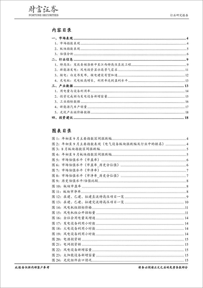 《电气设备行业8月跟踪：光伏风电景气度提升，电网投资加速-20190916-财富证券-20页》 - 第3页预览图