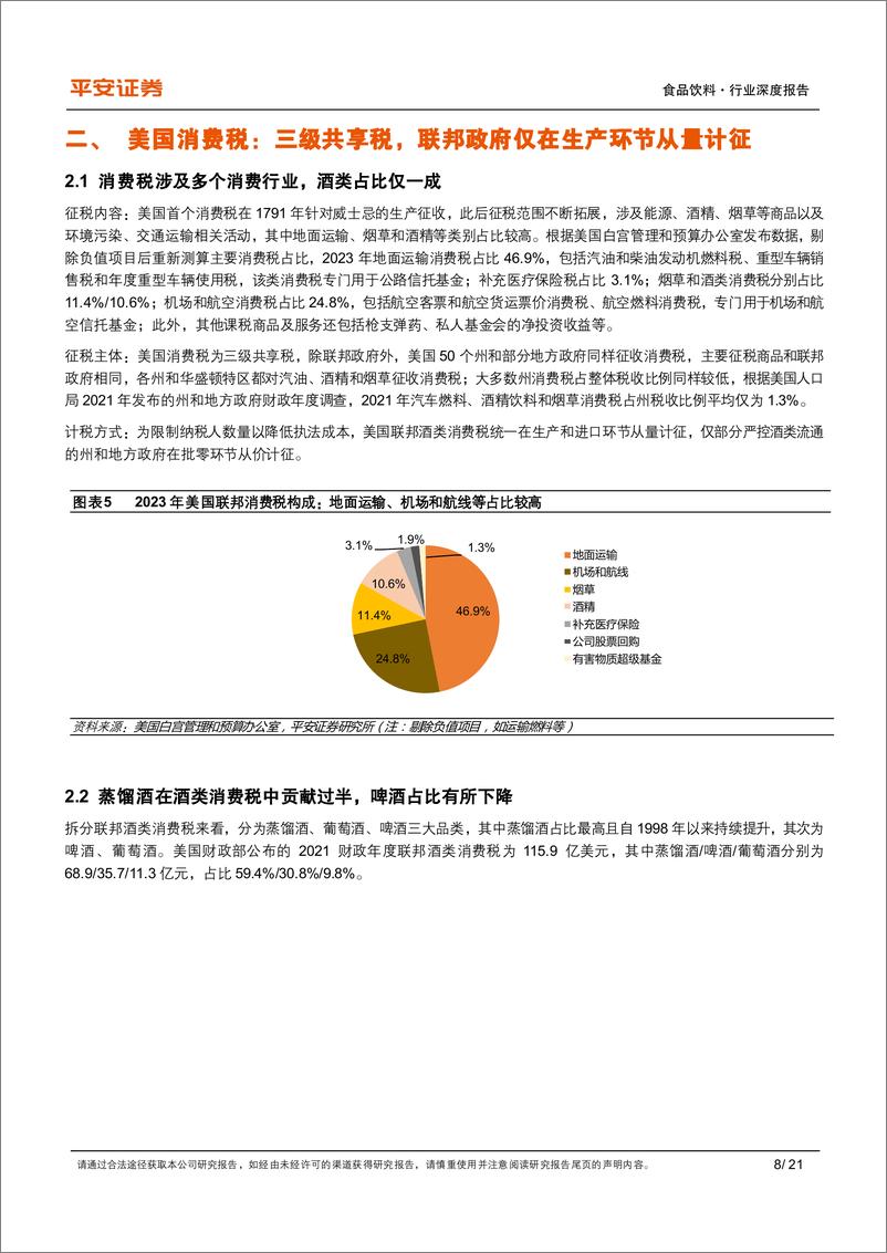 《食品饮料行业美国酒类消费税：历史特定时期的产物，减税降负税率下行-240716-平安证券-21页》 - 第8页预览图