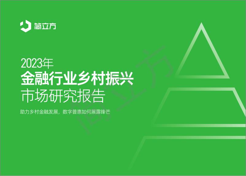 《2023年金融行业乡村振兴市场研究报告》 - 第1页预览图