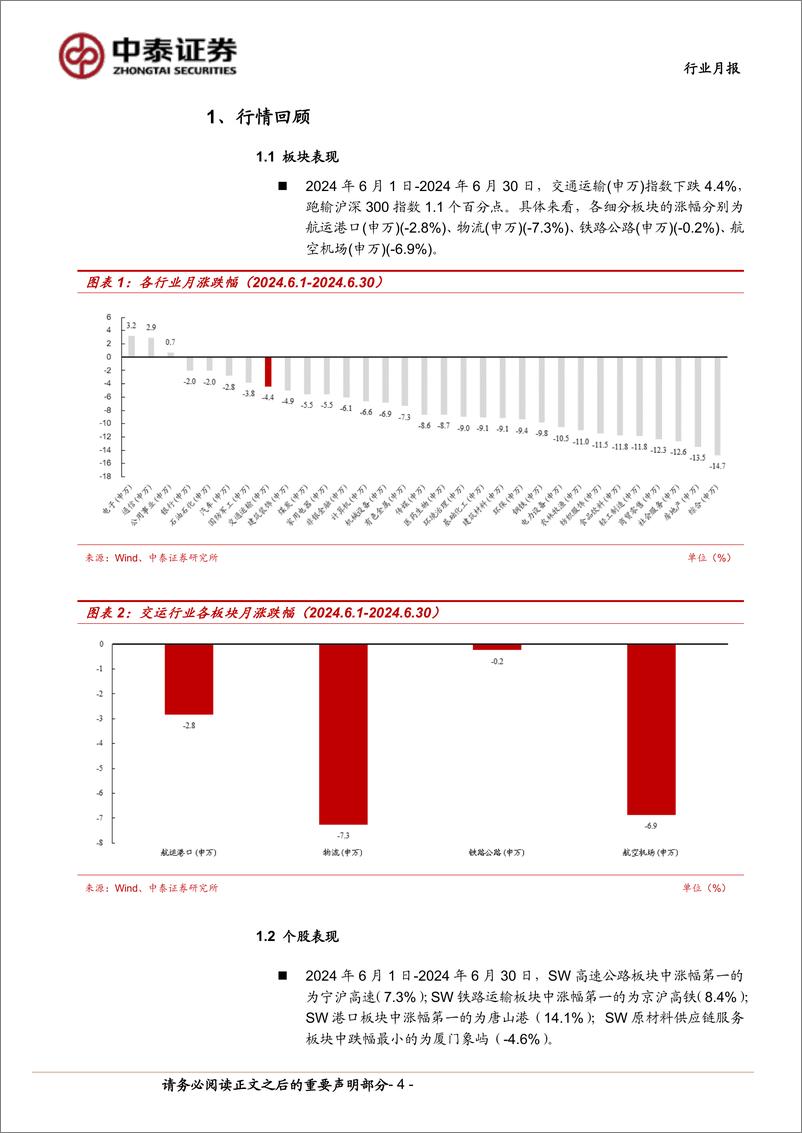 《交通运输行业公铁港链7月投资策略：经营稳健红利资产仍然占优-240704-中泰证券-15页》 - 第4页预览图