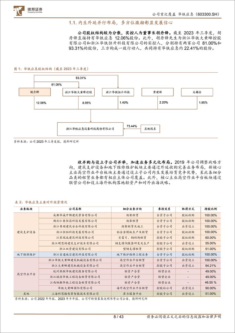 《华铁应急-603300.SH-高空车租赁后起之秀，数字化＋轻资产蓄力长期成长-20240414-德邦证券-43页》 - 第8页预览图