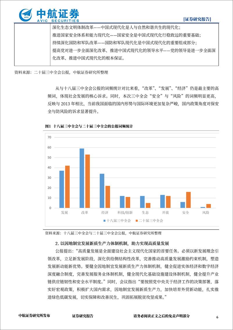 《策略点评：三中全会就进一步全面深化改革做出系统部署，中长期有望改善市场风险偏好-240718-中航证券-13页》 - 第6页预览图