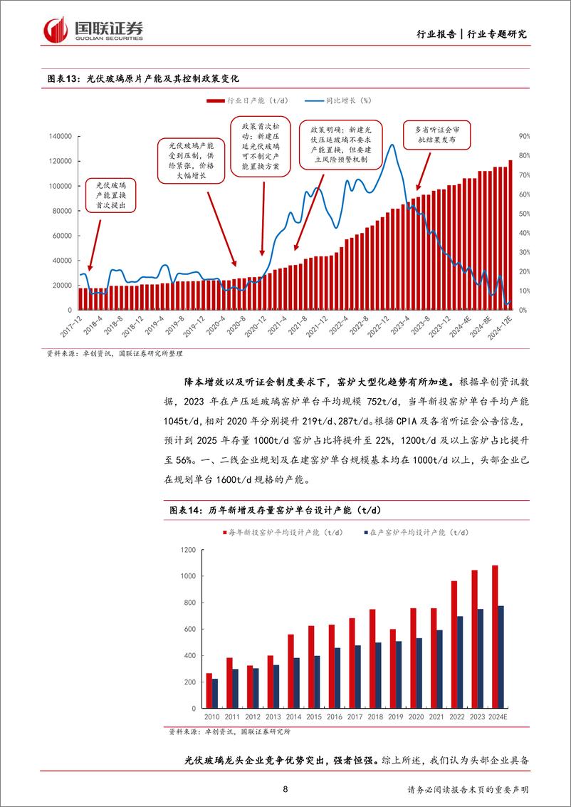 《电力设备行业专题研究：光伏玻璃景气度边际向好，有望迎来量利齐升-240317-国联证券-16页》 - 第8页预览图