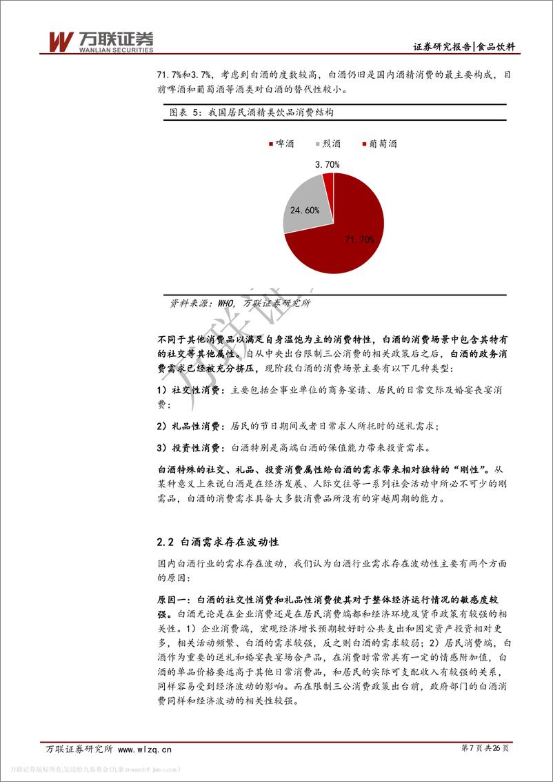 《白酒行业专题研究系列一：从供需看未来，总量下降，分化加剧-20191122-万联证券-26页》 - 第8页预览图