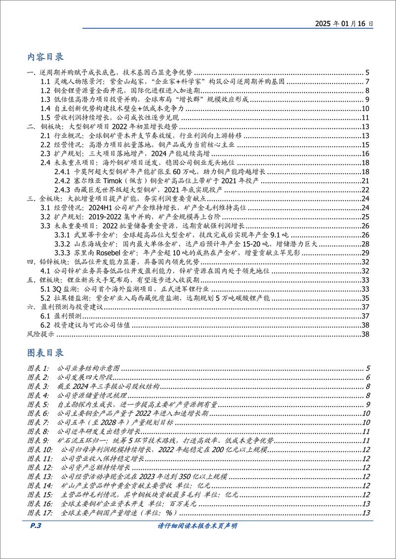 《紫金矿业(601899)具备阿尔法的有色核心资产，稳步迈向世界一流-250116-国盛证券-39页》 - 第3页预览图