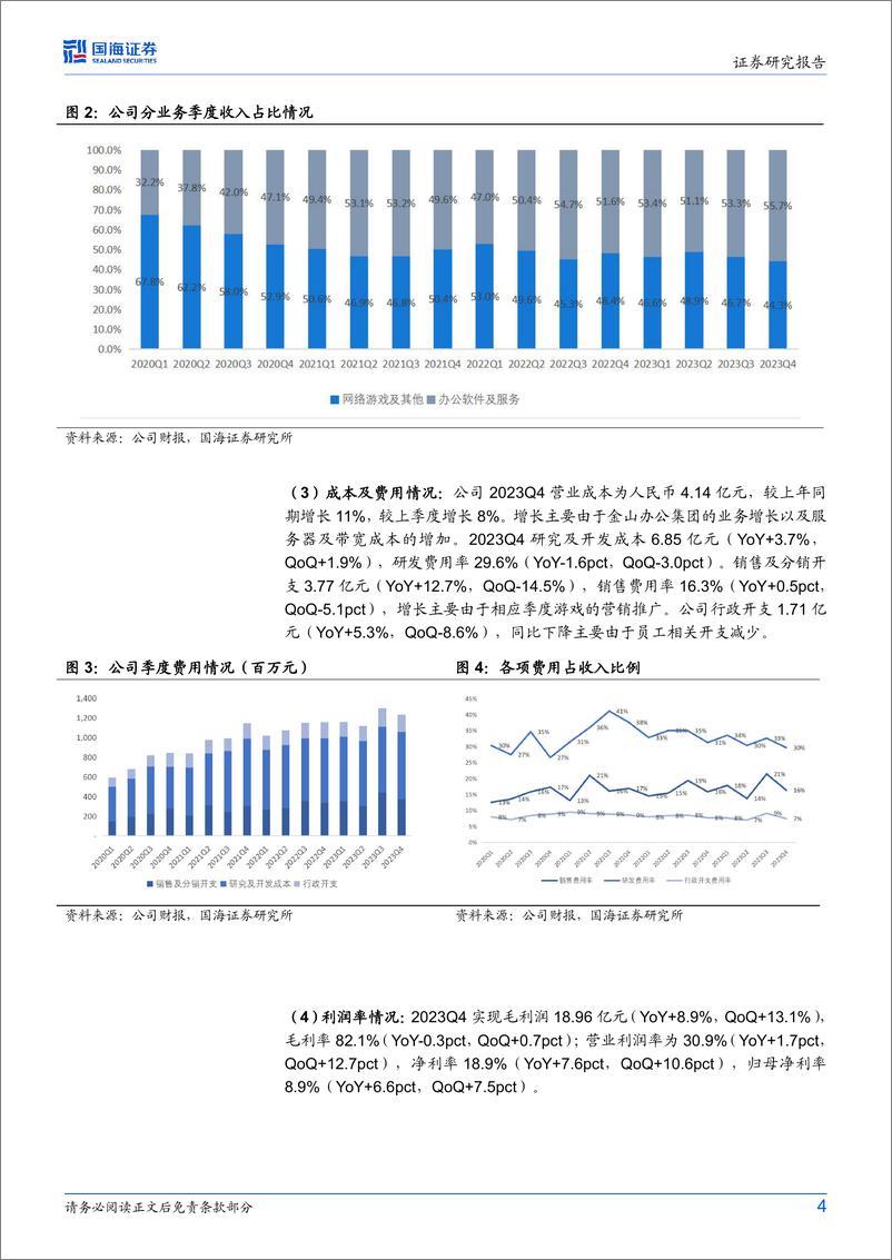 金山软件(3888.HK)2023Q4财报点评：WPSAI将开启商业化，关注《剑网3无界》上线进展-240325-国海证券-11页 - 第4页预览图