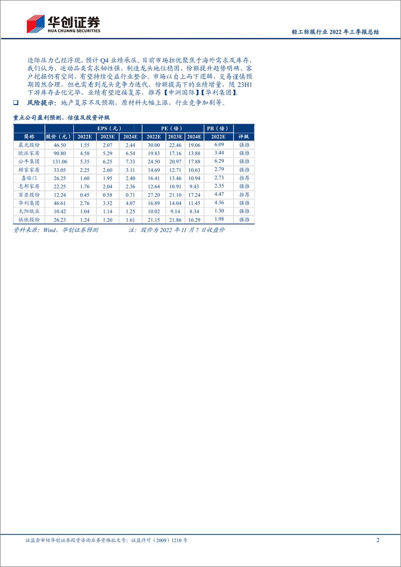 《轻工纺服行业2022年三季报总结：分化持续，看好必选消费疫后复苏-20221108-华创证券-39页》 - 第3页预览图