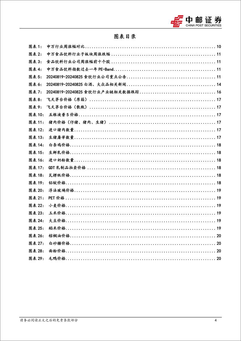 《食品饮料行业报告：啤酒H2有望环比改善，大众品积极加大分红力度-240826-中邮证券-22页》 - 第4页预览图