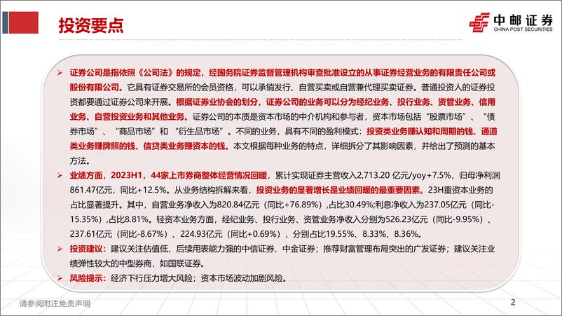 《证券行业2023半年报综述暨研究框架：如何看财报、预测各业务表现-20230921-中邮证券-64页》 - 第3页预览图