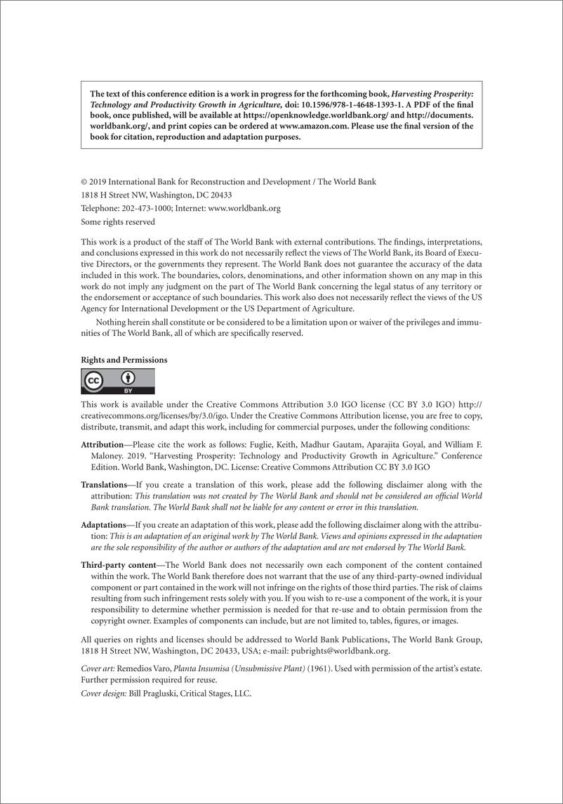 《世界银行-收获繁荣：农业技术和生产力的增长（英文）-2019.9-269页》 - 第7页预览图