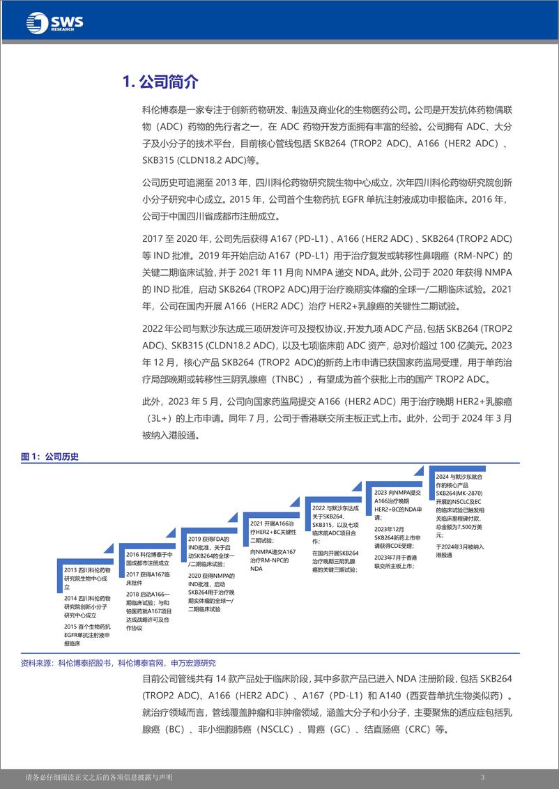 《科伦博泰生物(06990.HK)国内ADC领域先行者，核心产品有望走向国际市场-240325-申万宏源(香港)-37页》 - 第4页预览图