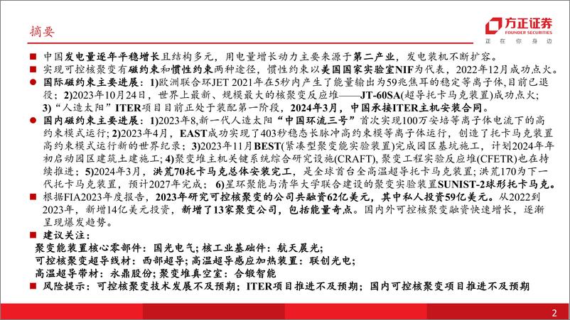 《国防军工行业可控核聚变深度研究报告：可控核聚变技术快速发展，本世纪商业化目标已见曙光-240328-方正证券-50页》 - 第2页预览图