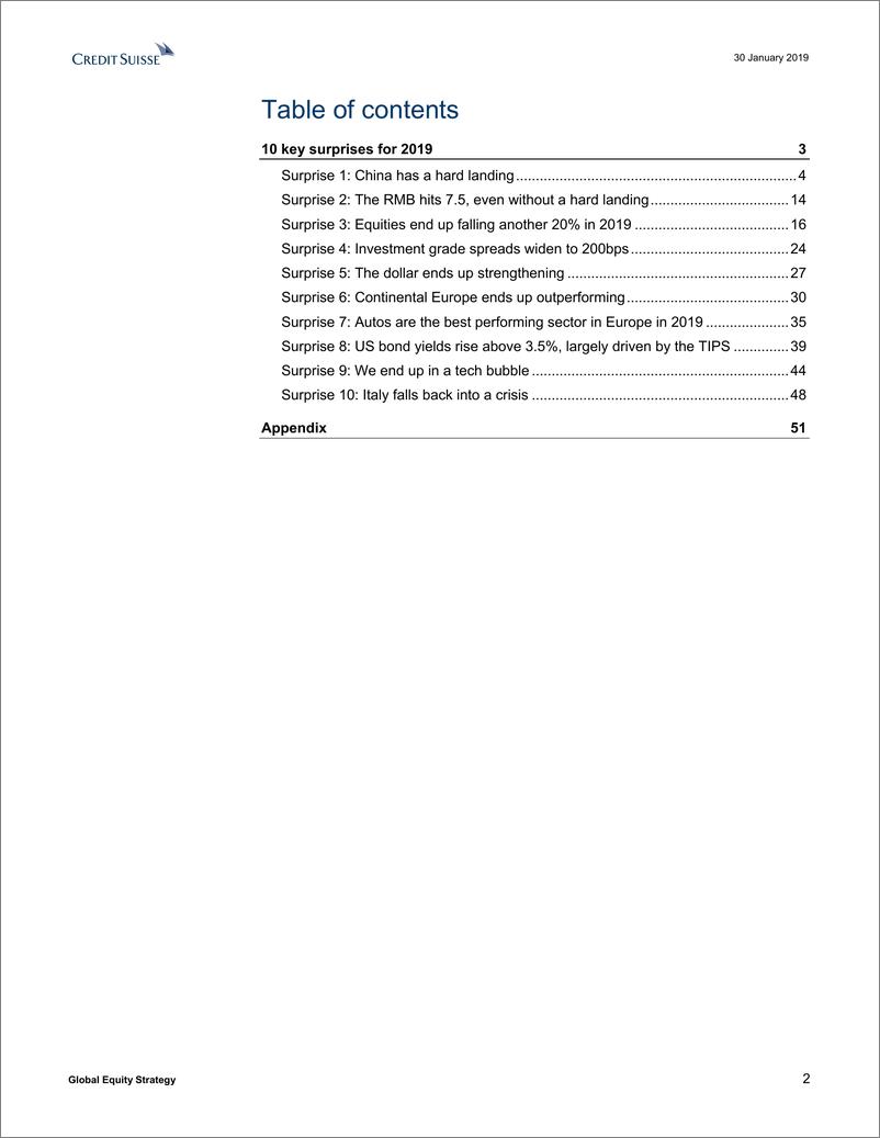 《瑞信-全球-股票策略-全球股票策略：2019年的惊喜-2019.1.30-57页》 - 第3页预览图