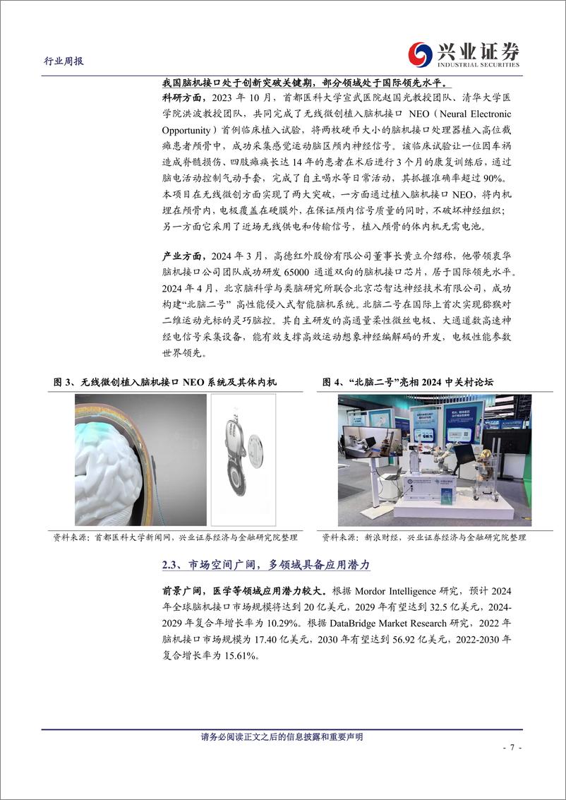 《计算机行业：脑机接口快速发展，市场应用空间广阔-240428-兴业证券-22页》 - 第7页预览图