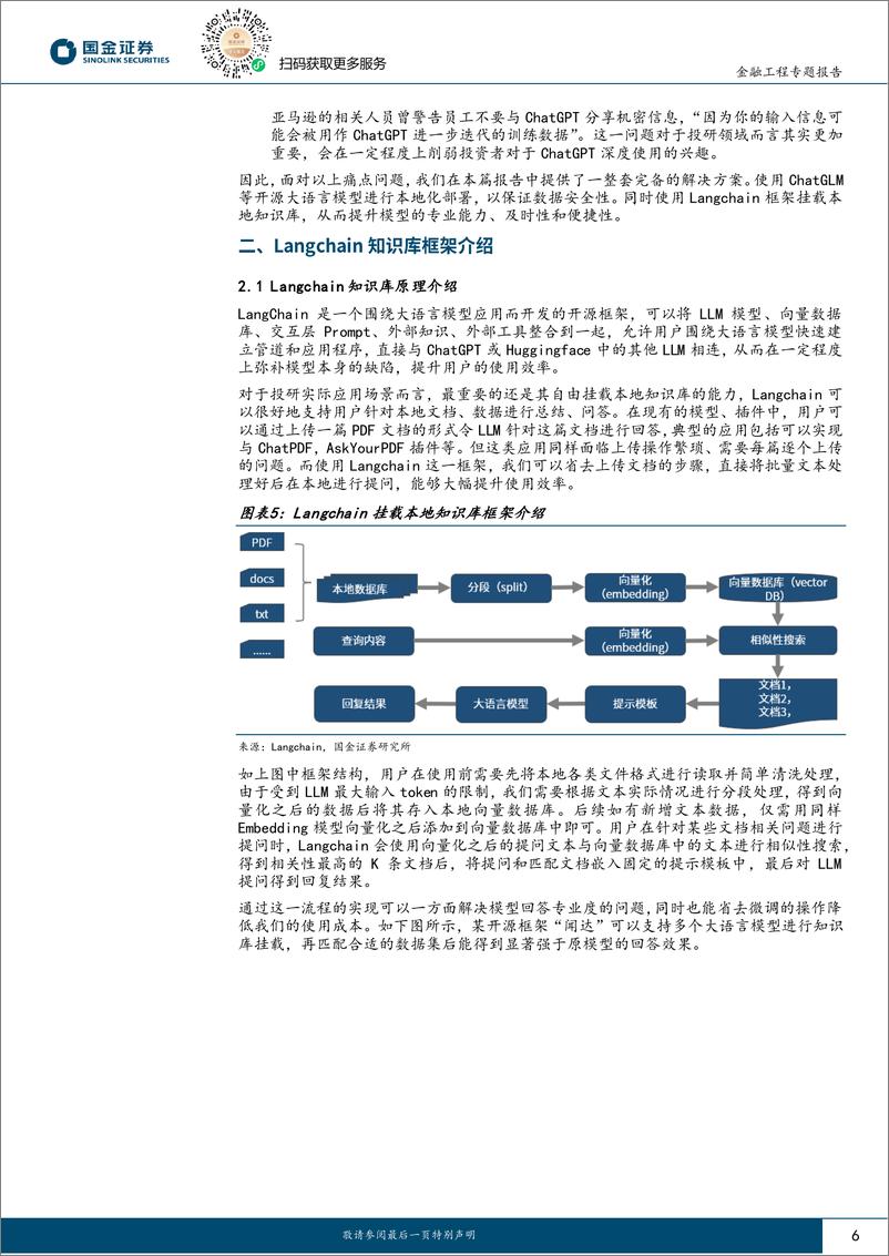 《量化漫谈系列之六：为大模型插上翅膀，ChatGLM部署与Langchain知识库挂载-20230907-国金证券-16页》 - 第7页预览图