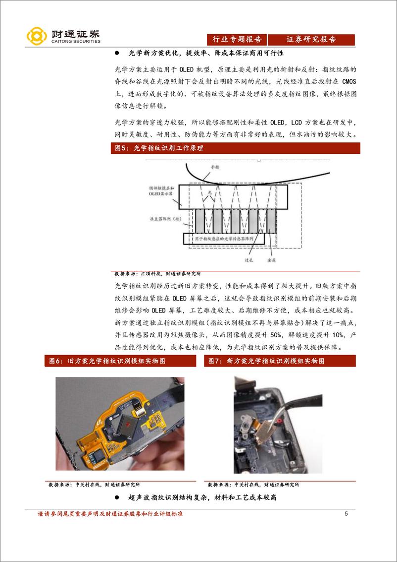 《电子行业专题报告：屏下指纹机会大，光学是2~3年内主流-20190225-财通证券-13页》 - 第6页预览图