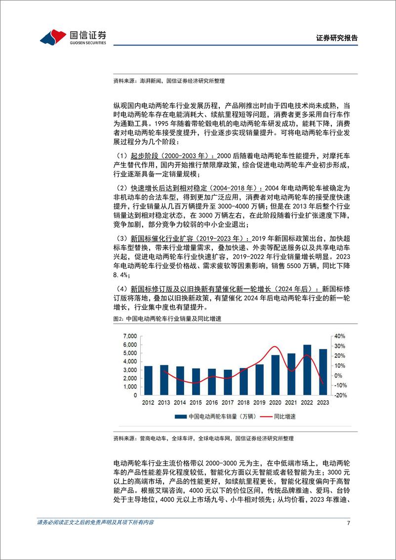 《汽车行业两轮车系列专题之电动两轮车：政策发力叠加格局优化，行业高景气拐点渐近-241224-国信证券-52页》 - 第7页预览图