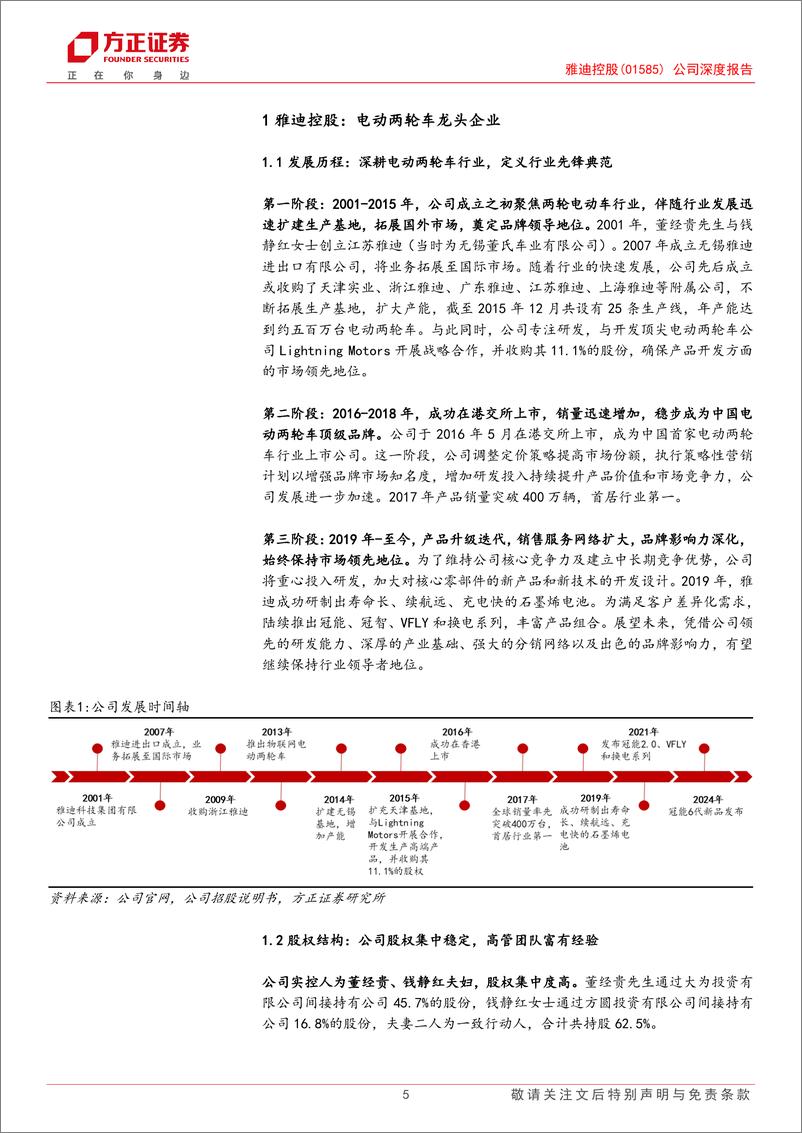 《雅迪控股(1585.HK)公司深度报告：领跑国内剑指海外，深度产业链布局构筑竞争壁垒-240726-方正证券-32页》 - 第5页预览图