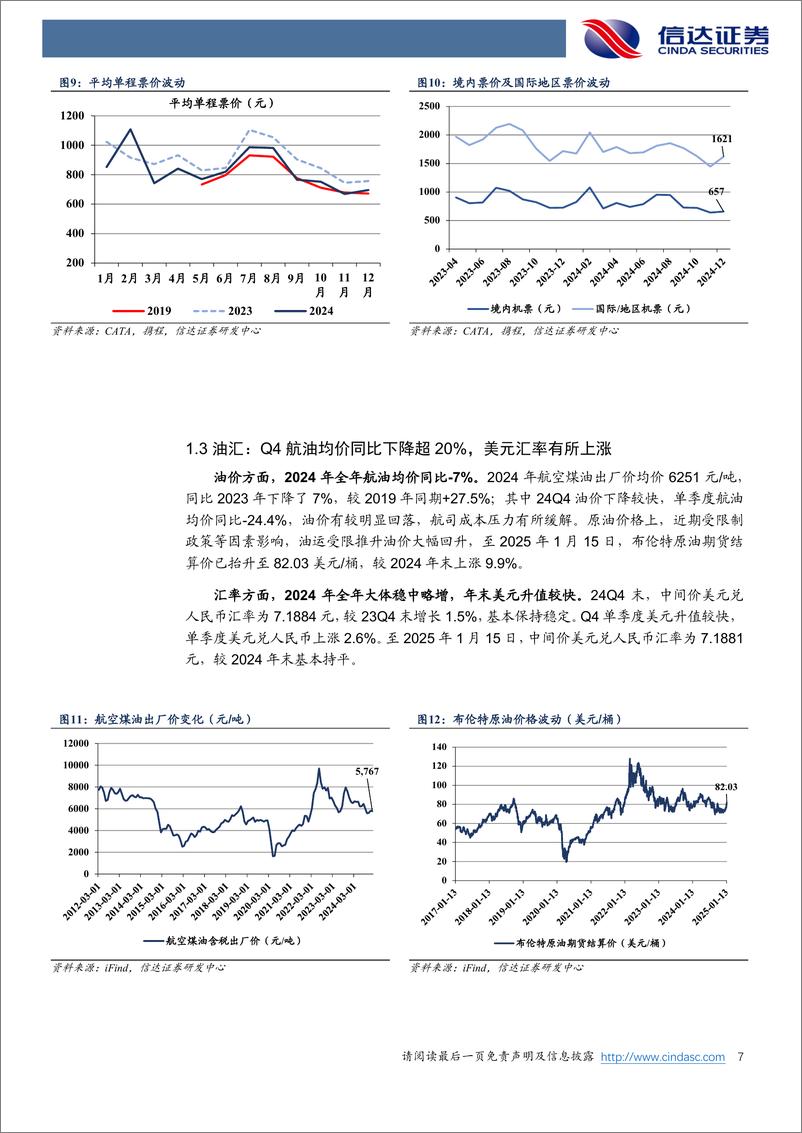 《航空运输行业：12月客座率高位维稳，看好油汇压力释放后的利润弹性-250117-信达证券-17页》 - 第7页预览图