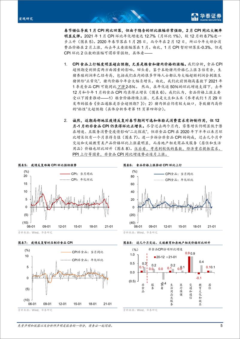 《宏观同时上调中国2021CPI及PPI预测-20210226-华泰证券-20页》 - 第5页预览图