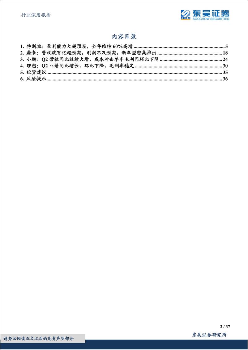 《电力设备行业深度报告：特斯拉及造车新势力二季报，Q2疫情短暂冲击，下半年产销有望高增-20220916-东吴证券-37页》 - 第3页预览图