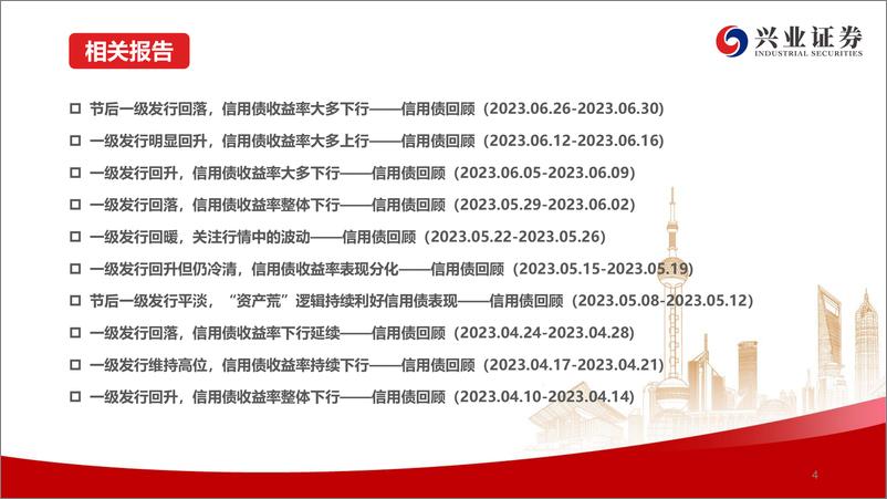 《信用债回顾：一级发行持续低迷，信用债收益率继续下行-20230708-兴业证券-37页》 - 第6页预览图