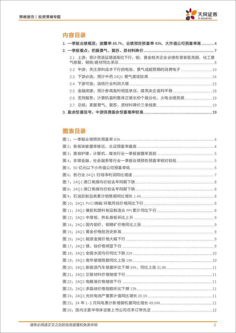 《深挖财报之2024一季报业绩预告分析：中游制造领域盈余惊喜行业较多-240428-天风证券-23页》 - 第2页预览图