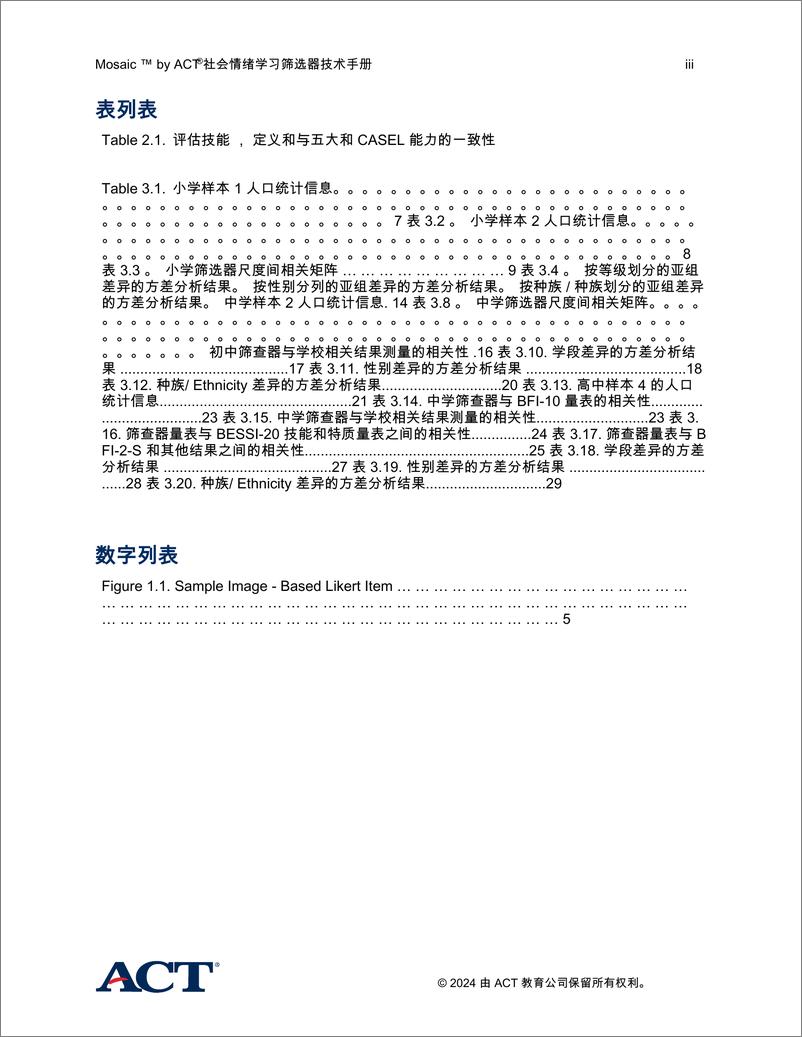 《ACT Education Corp.-Mosaic™byACT®社会情绪学习筛选器技术手册》 - 第3页预览图