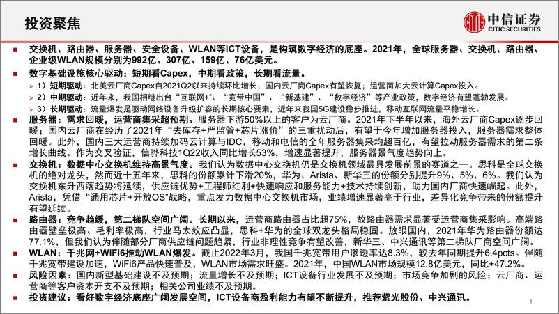 《ICT设备行业深度报告：数字经济底座，盈利能力向好-20220519-中信证券-38页》 - 第3页预览图