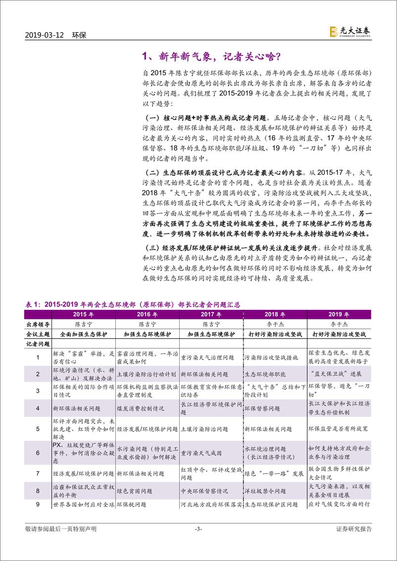 《环保行业2019年政府工作报告及李干杰答记者问情况解读：绿色产业？绿色产业！-20190312-光大证券-10页》 - 第4页预览图