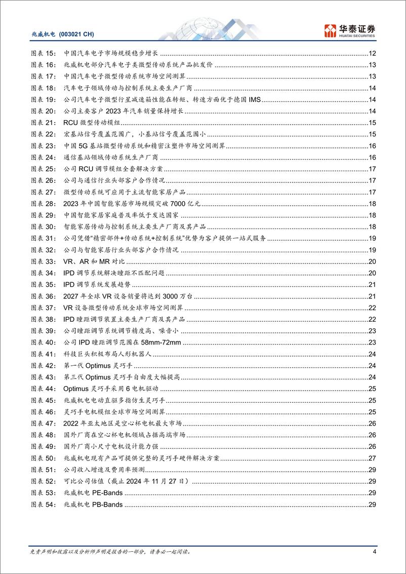 《兆威机电(003021)深耕微传动二十载，新领域曙光已现-241128-华泰证券-33页》 - 第4页预览图