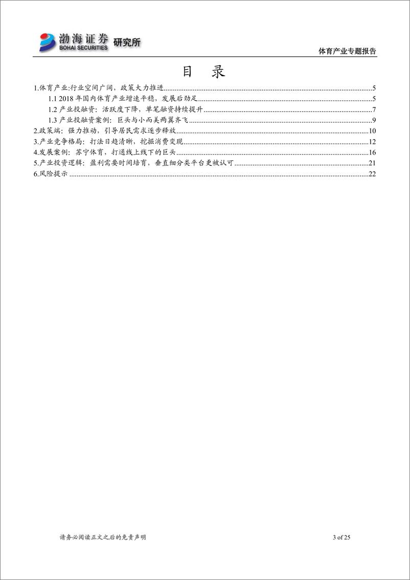 《体育产业行业专题报告：产业步入稳定发展期，体育+成为发展趋势-20190305-渤海证券-25页》 - 第4页预览图