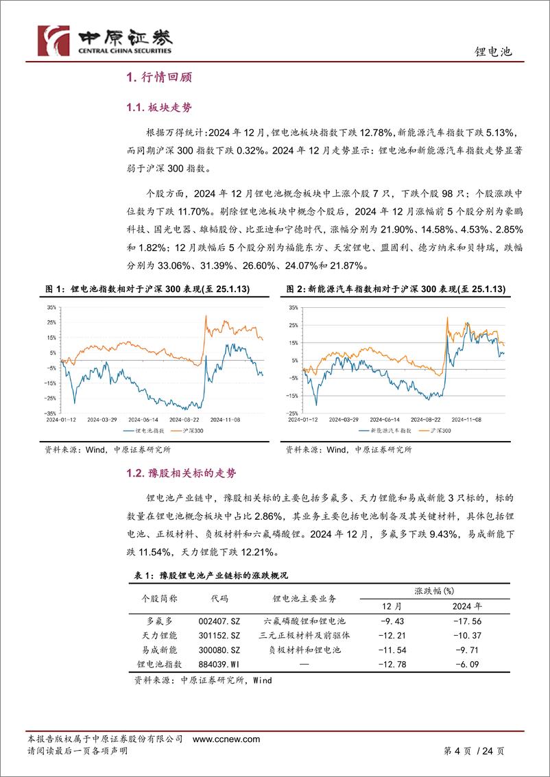 《锂电池行业月报：销量高增长，短期适度关注-250114-中原证券-24页》 - 第4页预览图