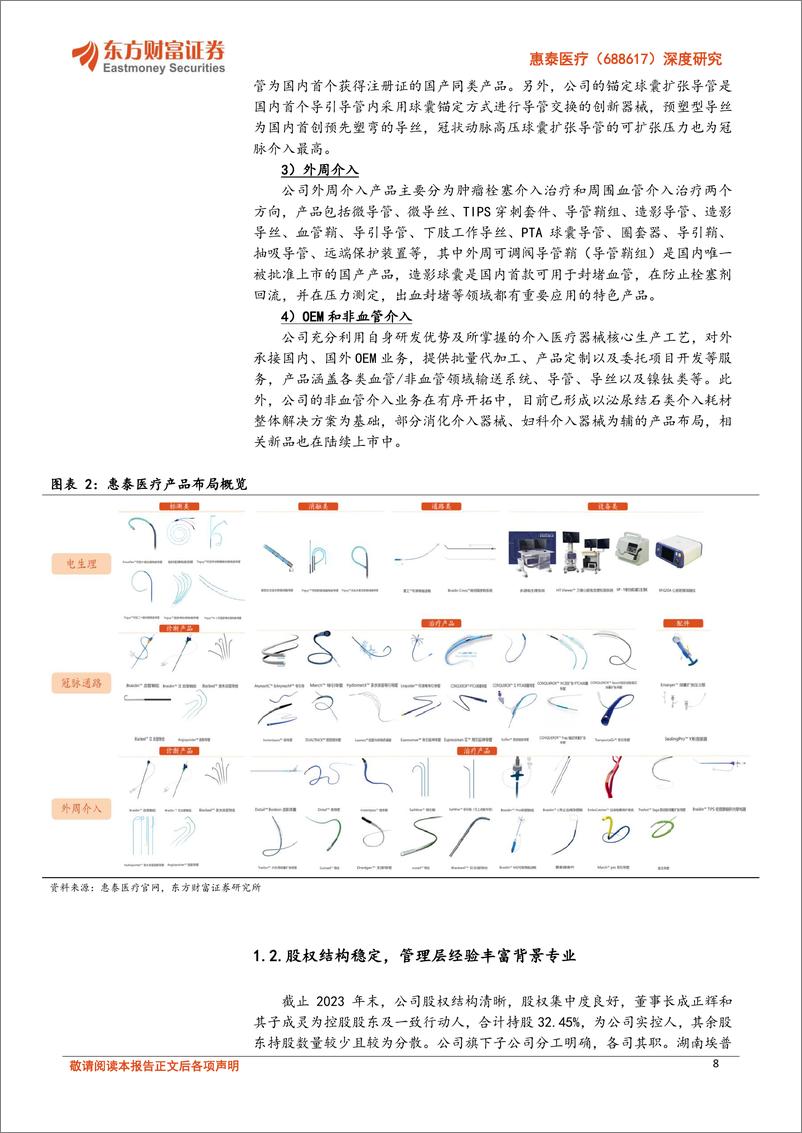 《东方财富证券-惠泰医疗-688617-深度研究：电生理血管介入双龙头，增长潜力可期》 - 第8页预览图