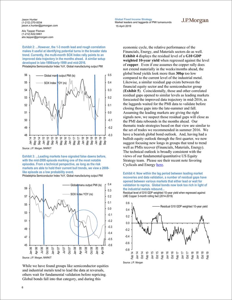 《J.P. 摩根-全球-宏观策略-采购经理指数出现反弹：半导体和金属行业正在发出PMI反弹的信号，落后的企业现在看来势必会迎头赶上-2019.4.15-22页》 - 第7页预览图