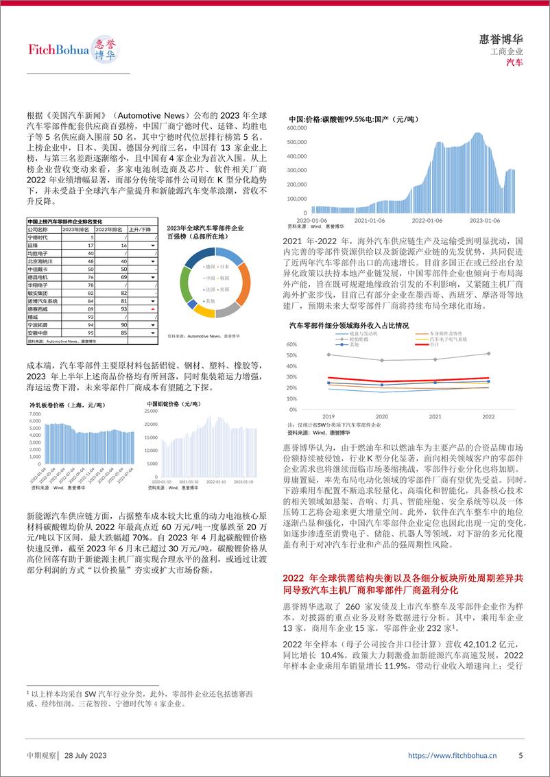 《惠誉博华2023年汽车行业中期信用观察-K型分化显著，行业变革加速-9页》 - 第6页预览图