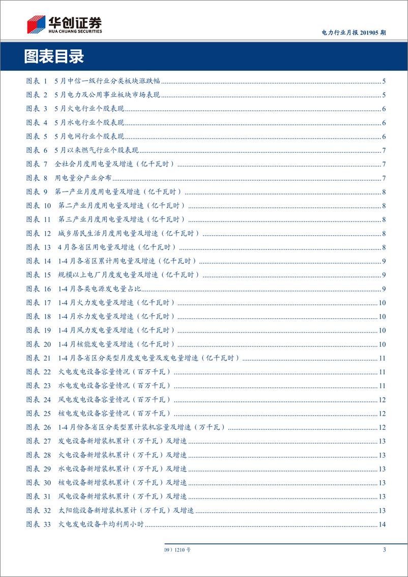 《电力行业月报201905期：电价风险基本解除，气价支撑消费增速-20190612-华创证券-26页》 - 第4页预览图