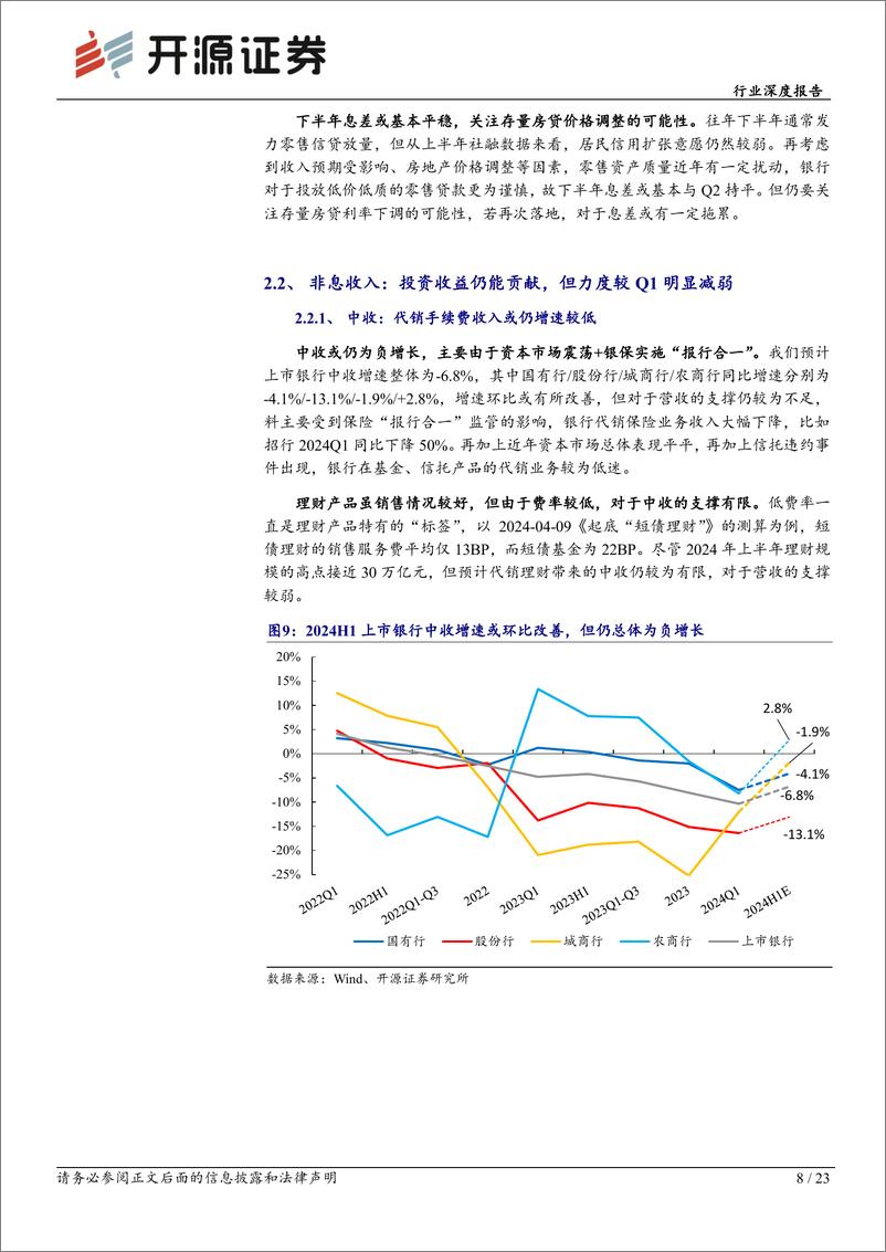 《银行业上市银行2024年中报业绩前瞻：“挤水分”后量价平衡发展，关注红利策略扩散-240719-开源证券-23页》 - 第8页预览图