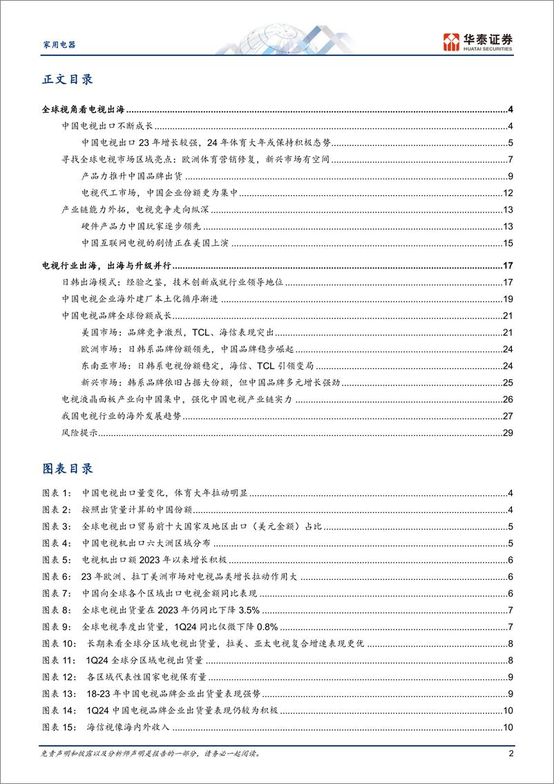 《家用电器行业专题研究：中国电视海外进击，全球化成长可期-240605-华泰证券-33页》 - 第2页预览图