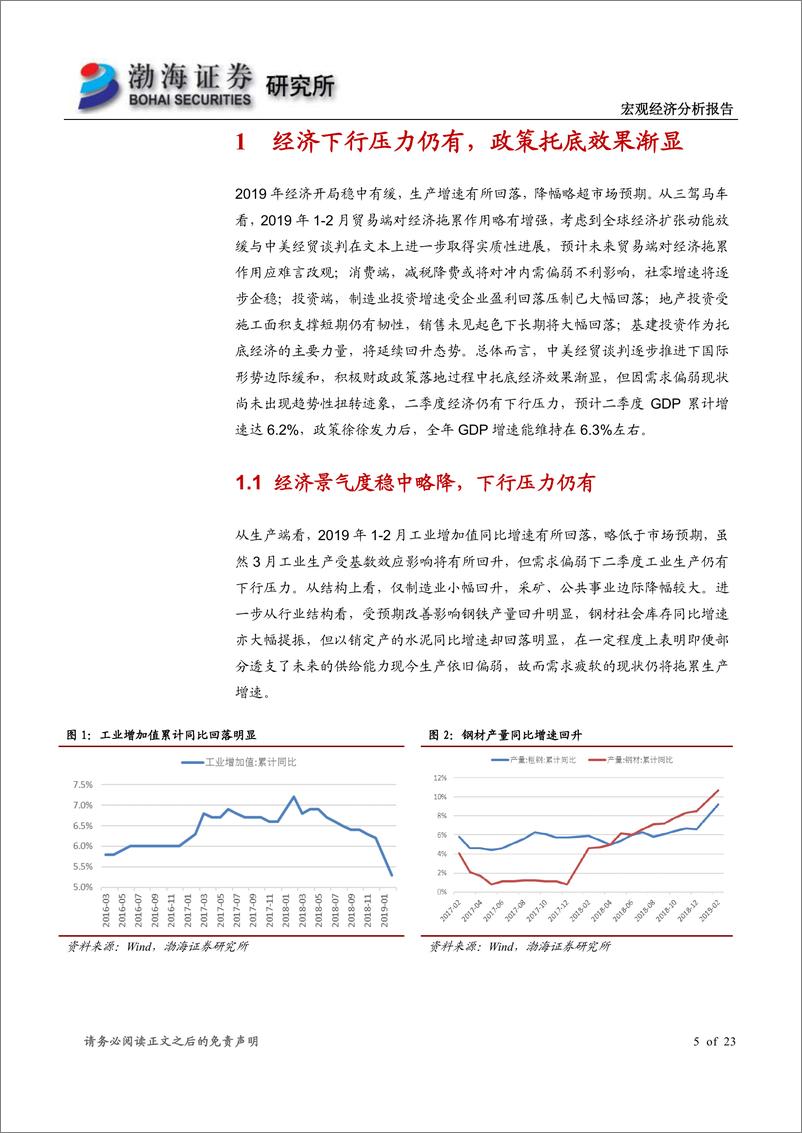 《2019二季度宏观经济报告：经济开局稳中有缓，还待政策徐徐发力-20190329-渤海证券-23页》 - 第6页预览图