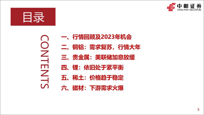 《有色金属行业2023年度行业策略报告：流动性叠加复苏，广谱有色全面牛市-20221223-中邮证券-47页》 - 第4页预览图