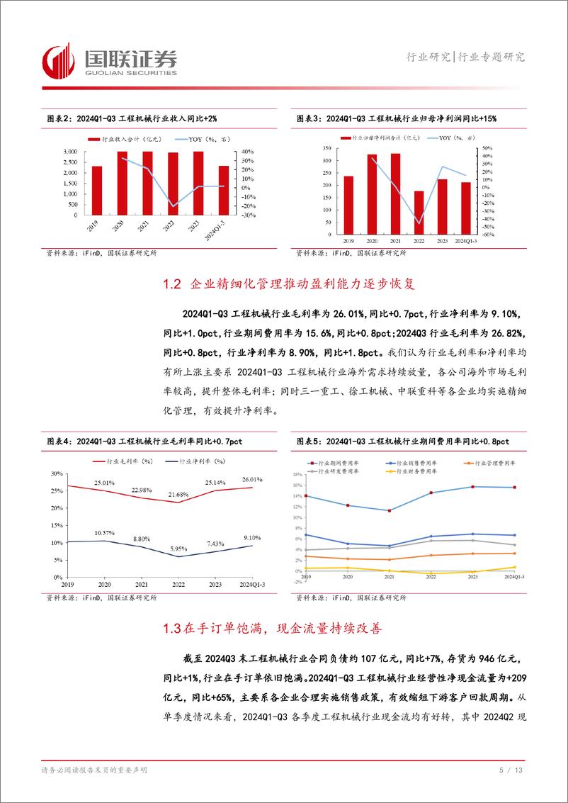 《工程机械行业三季报总结：国内景气度回升，海外降息有望带来需求释放-241110-国联证券-14页》 - 第6页预览图