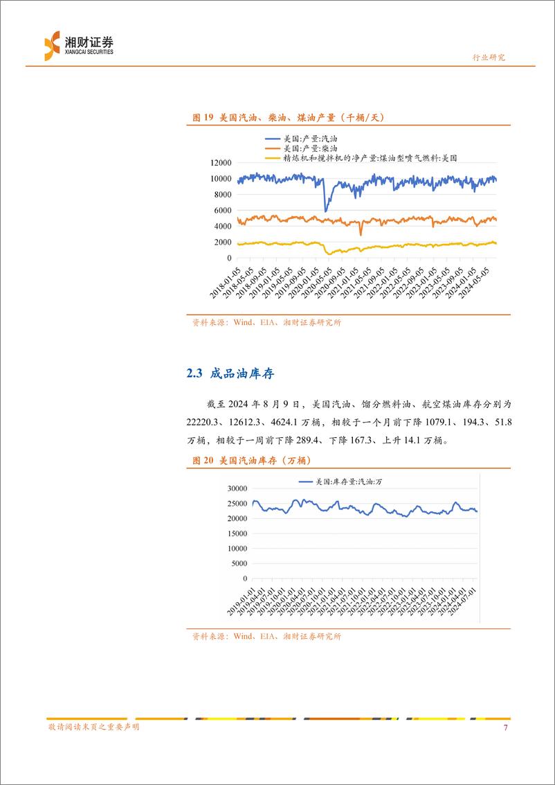 《石油石化行业动态分析：原油价格近期有所下跌，中长期有望高位震荡-240815-湘财证券-10页》 - 第7页预览图