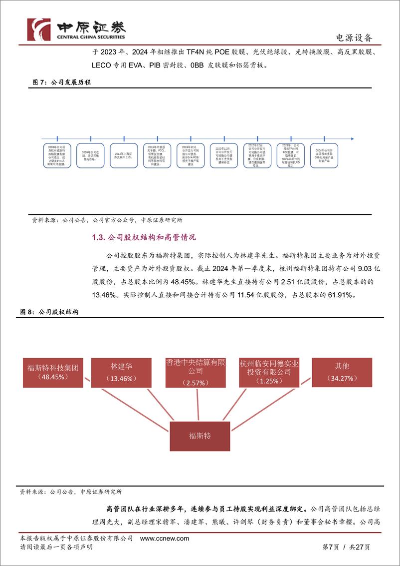 《福斯特(603806)公司深度分析：全球光伏胶膜龙头，有望穿越周期持续成长-240829-中原证券-27页》 - 第7页预览图