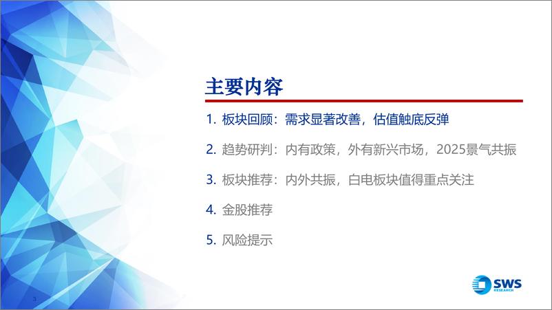 《2025年家电行业投资策略：内外共振，2025景气上行-241216-申万宏源-49页》 - 第3页预览图