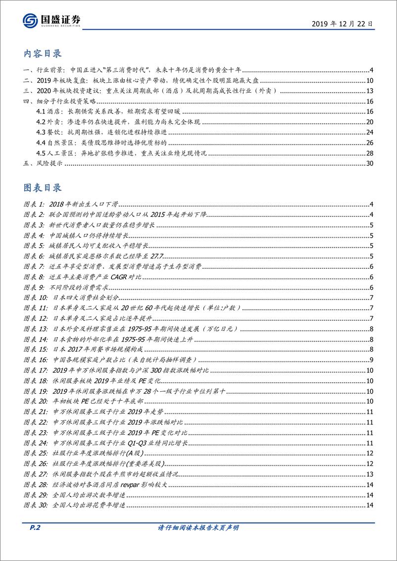 《休闲服务行业2020年投资策略：把握阿尔法，拥抱估值之锚变化-20191222-国盛证券-31页》 - 第3页预览图