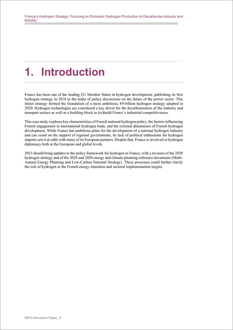 《可持续发展与国际关系研究所-法国的氢能战略：专注于国内氢能生产，使工业和交通脱碳（英）-2023.6-23页》 - 第5页预览图