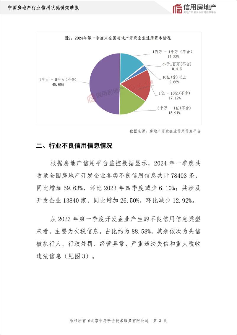 《中国房地产业协会_2024年第一季度房地产开发企业信用状况报告》 - 第7页预览图